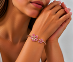 Load image into Gallery viewer, Blossom Bypass Rose Gold Open Bracelet
