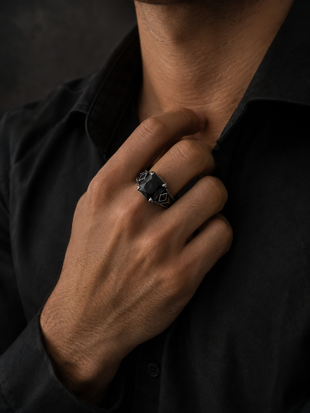 Obsidian Regent Ring