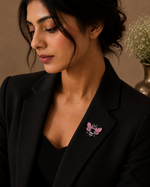Load image into Gallery viewer, Midnight Sapphire &amp; Rose Enamel Bee Brooch
