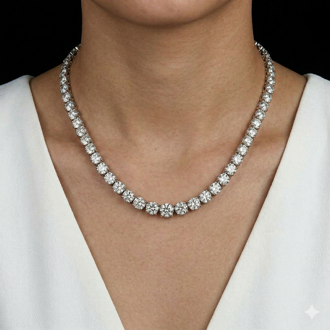 Aurielle Solitaire Line Diamond Necklace