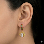 Load image into Gallery viewer, Noor Red Polki Drop Earrings
