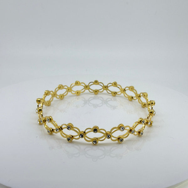 Adjustable Ladies Rose Gold Crystal Link Bracelet/Ring
