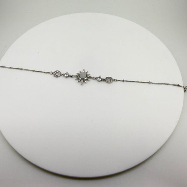 Sun Charm Sterling Silver Bracelet