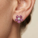 Load image into Gallery viewer, Pink Floral Studs

