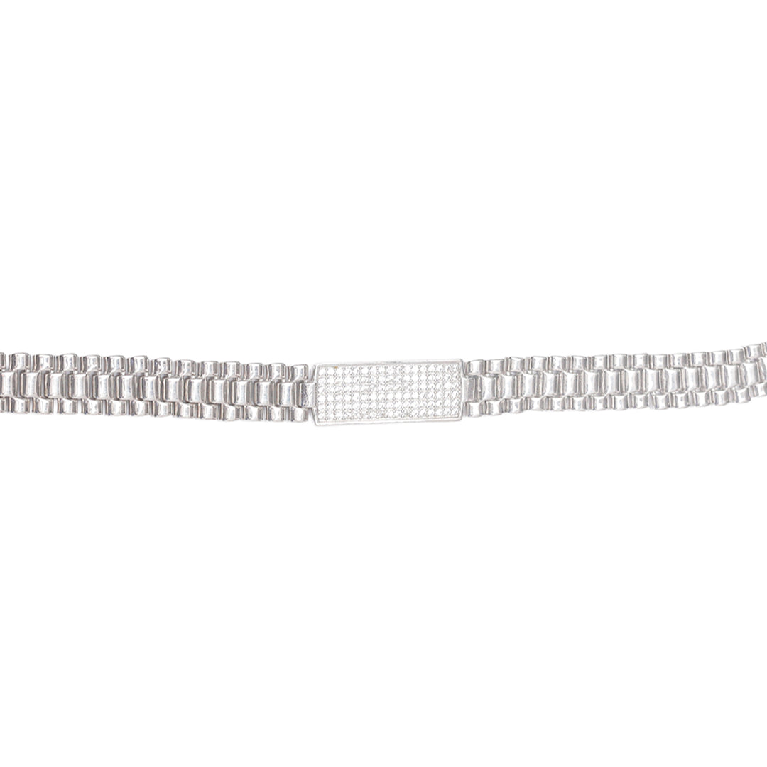 SILVER GRID BAND