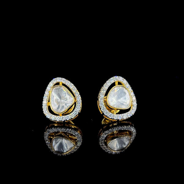 Noor Halo Polki Stud Earrings