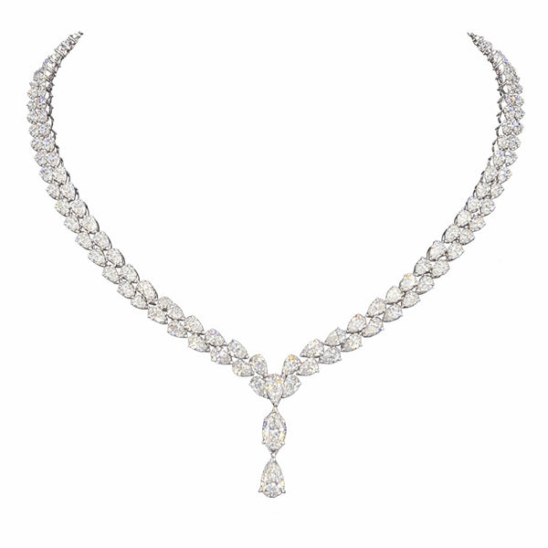 Lumière Pear Cascade Double Line Necklace