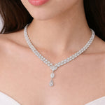 Load image into Gallery viewer, Lumière Pear Cascade Double Line Necklace
