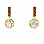Load image into Gallery viewer, Noor Red Polki Drop Earrings
