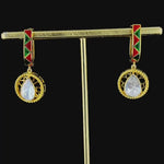 Load and play video in Gallery viewer, Noor Red Polki Drop Earrings
